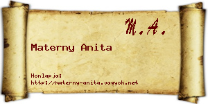 Materny Anita névjegykártya