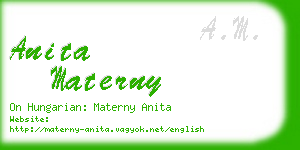 anita materny business card